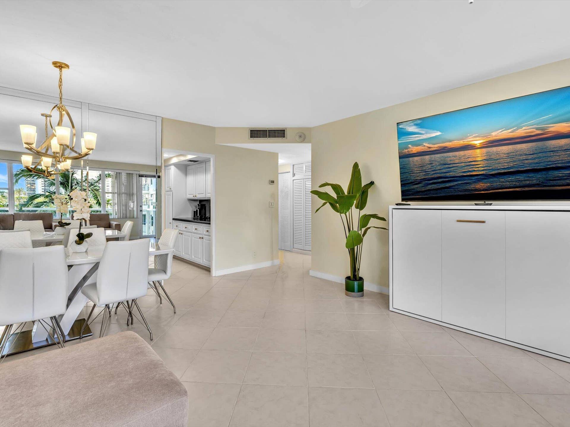 3300 NE 36th Street, #420, Fort Lauderdale, FL 33308 Murphy bed in cabinet under TV