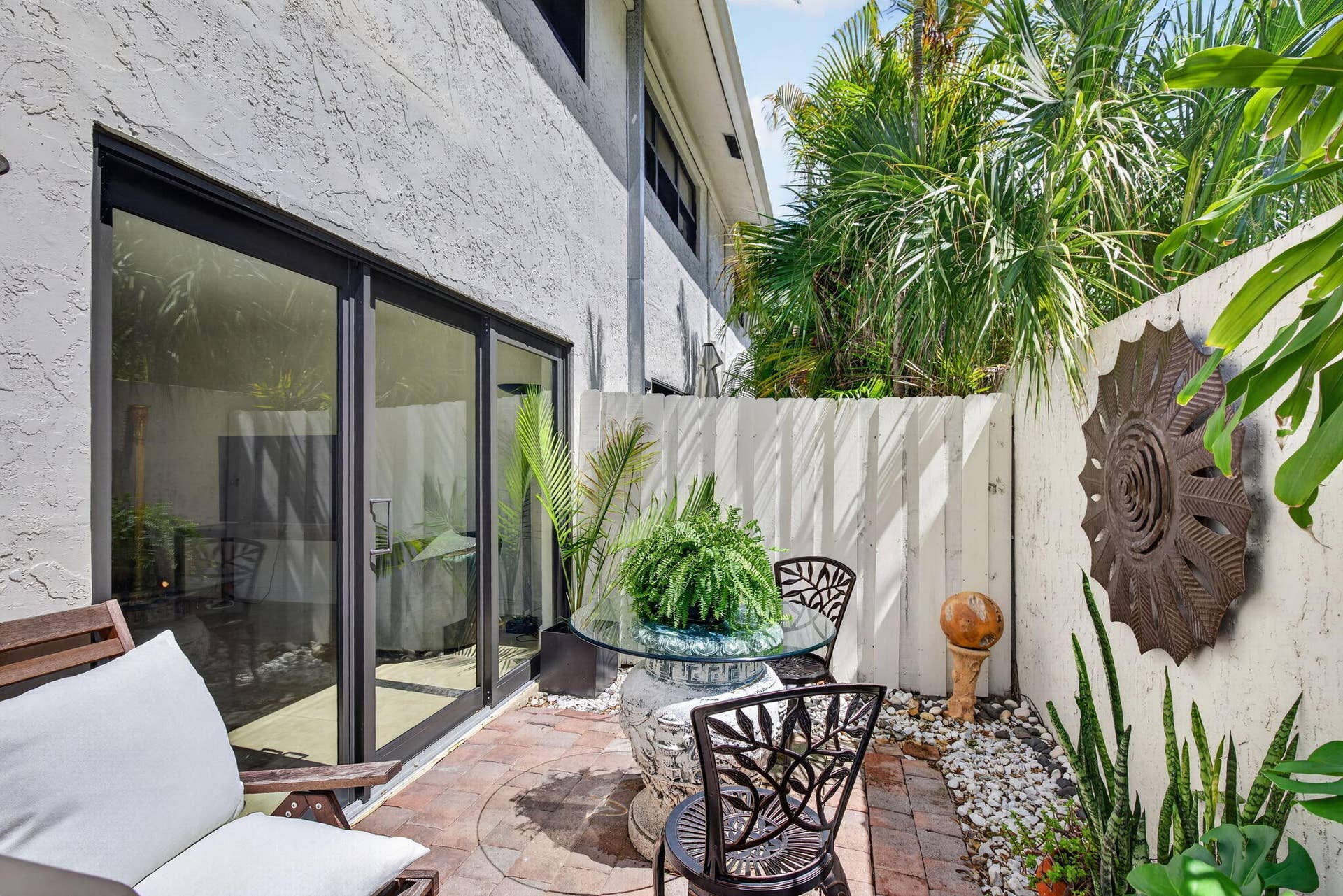 Private fenced back patio