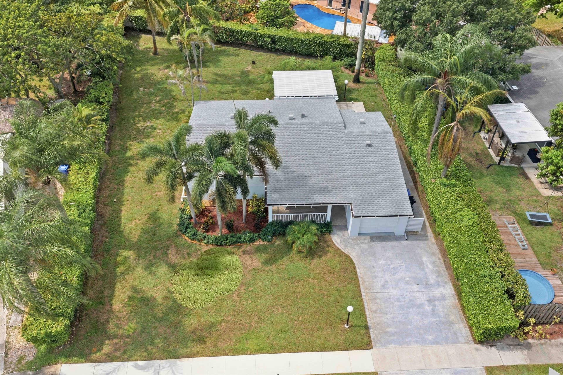 Single-story residence with a gray roof