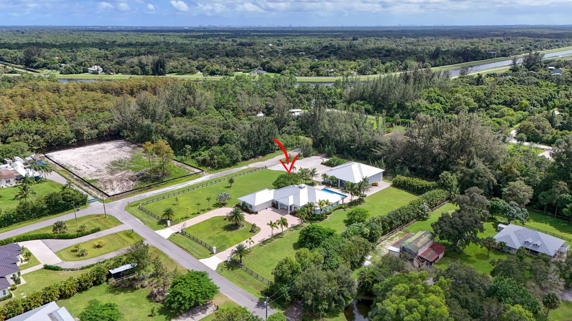 9118 Whippoorwill Trail, Jupiter, FL 33478 aerial view