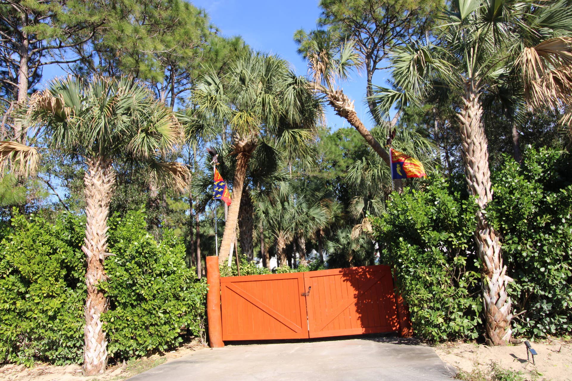 930 Rambling Drive Circle, #LITTLE RANCHES, Wellington, FL 33414 Main gate leading to a palm landscaped drive with paddock fenced areas on both sides.