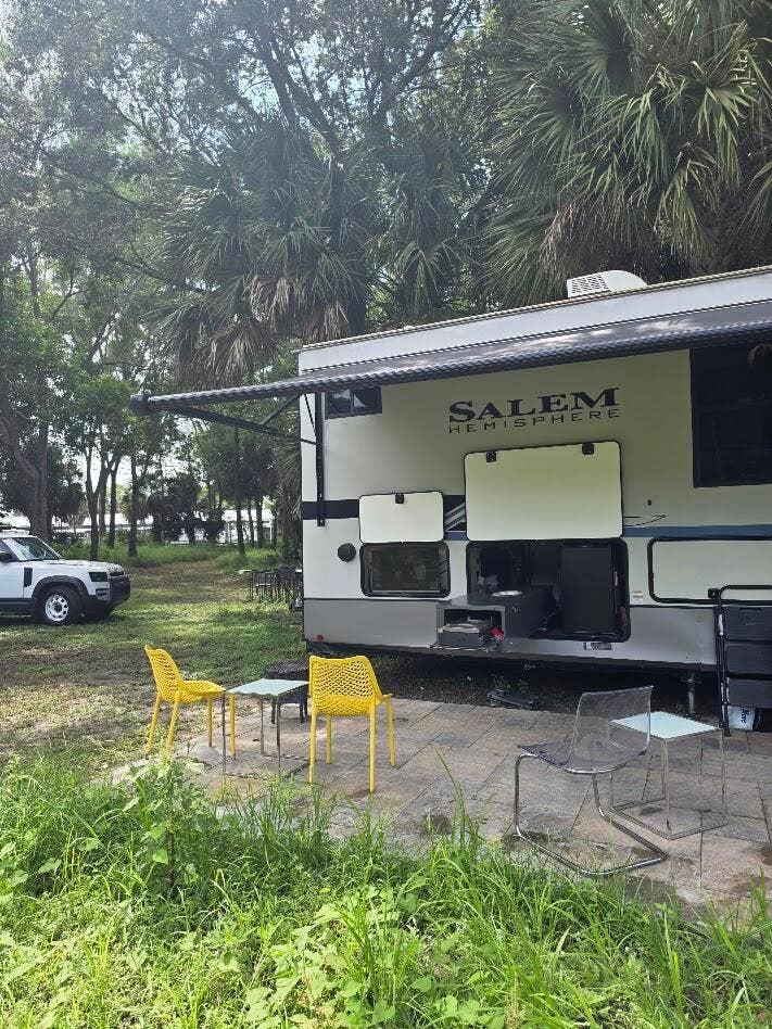 930 Rambling Drive Circle, #LITTLE RANCHES, Wellington, FL 33414 RV: 20 feet awning over paved area. Outside TV plus kitchen / cooking