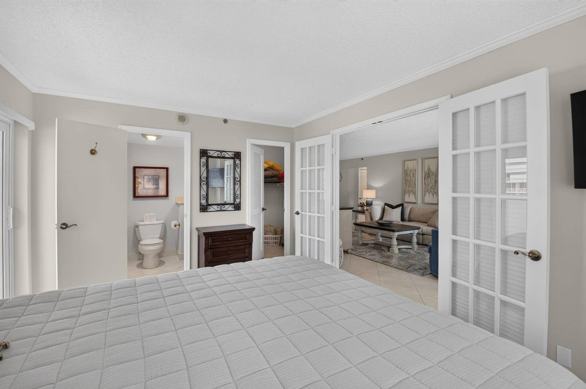 French doors offer privacy when needed