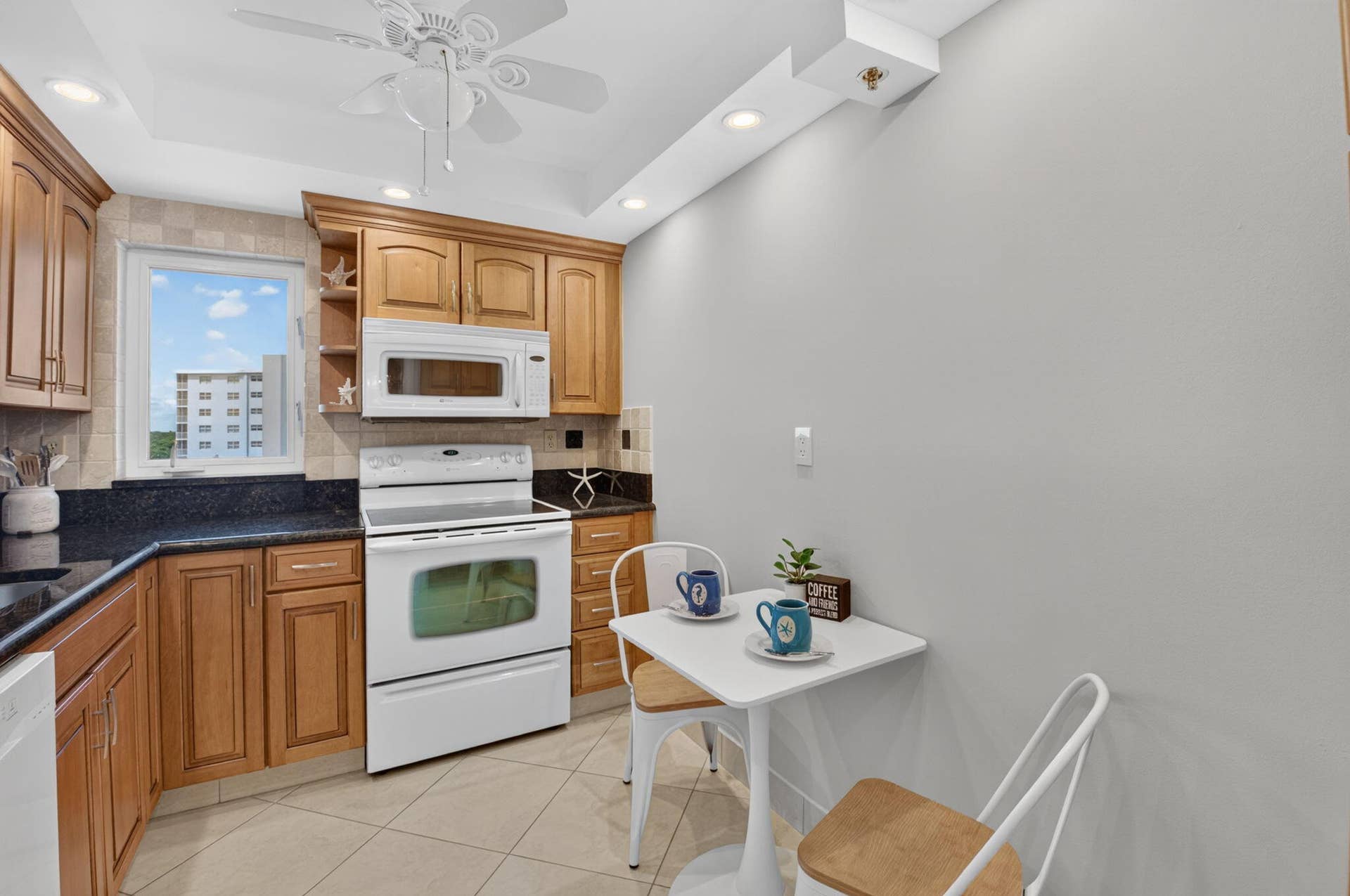 Enjoy a lite bite at the eat-in kitchen