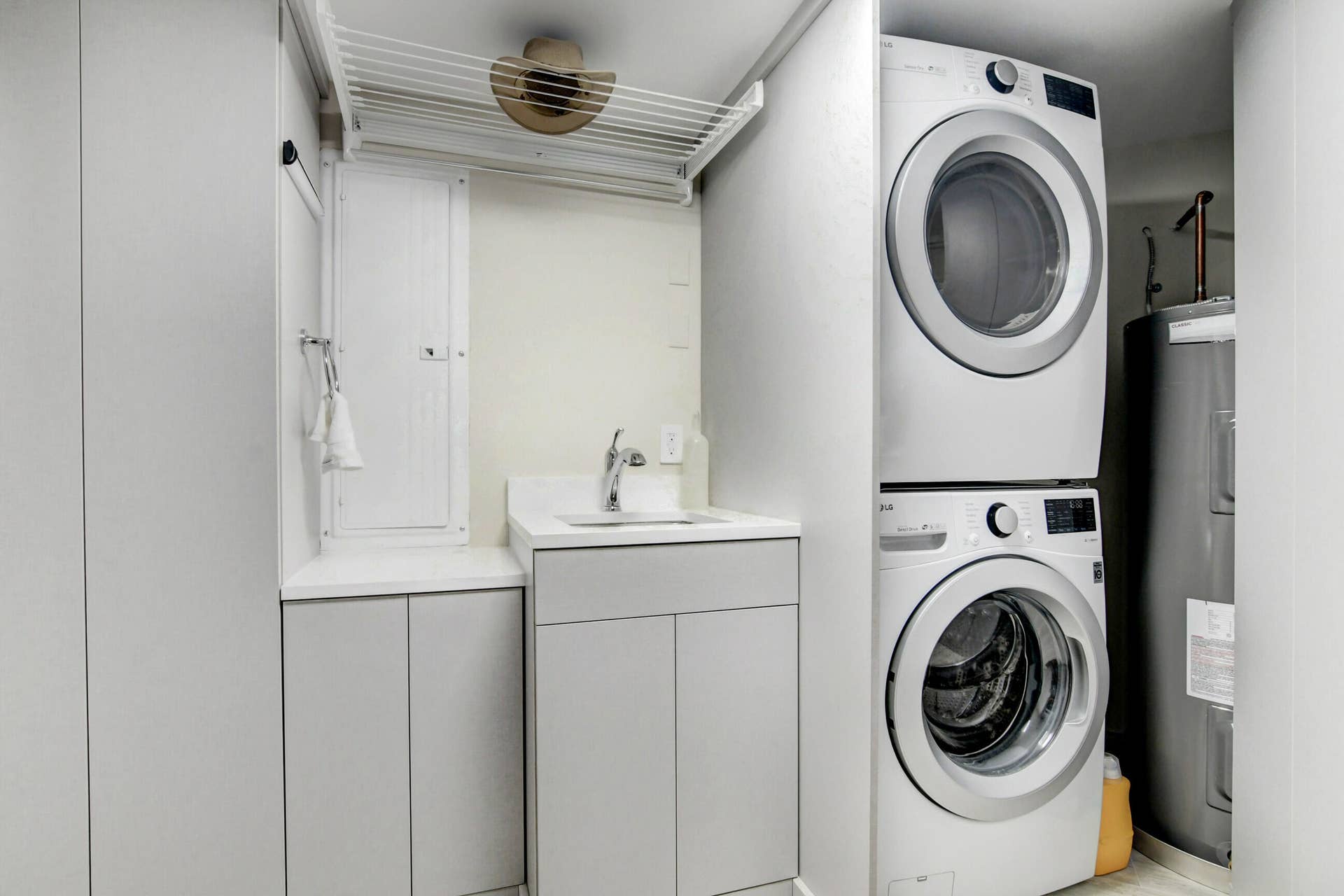 Brand New Trane A/C in Laundry Room & Large Washer/Dryer, Laundry Tub