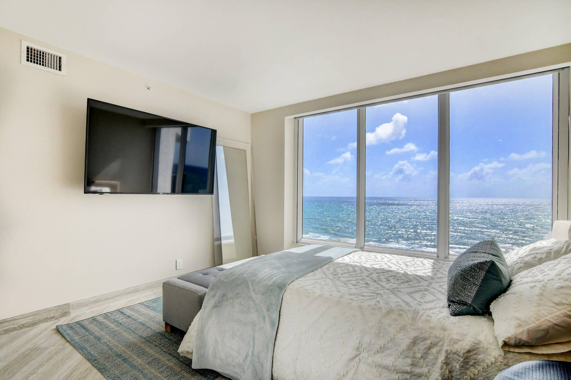 Direct ocean views, east facing. Flat screen TV