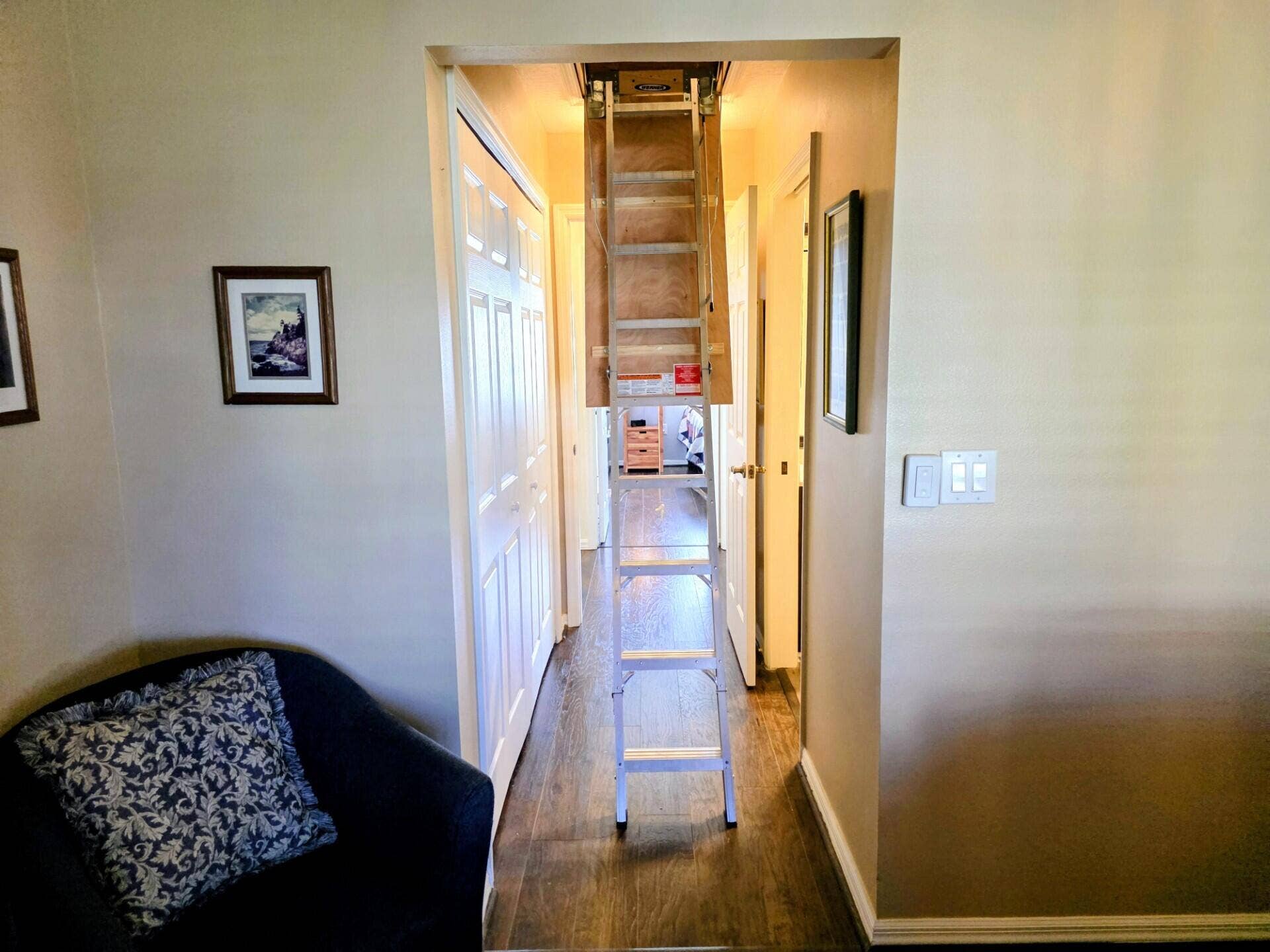 Entryway to 12x14 Finished Attic Storage Rm