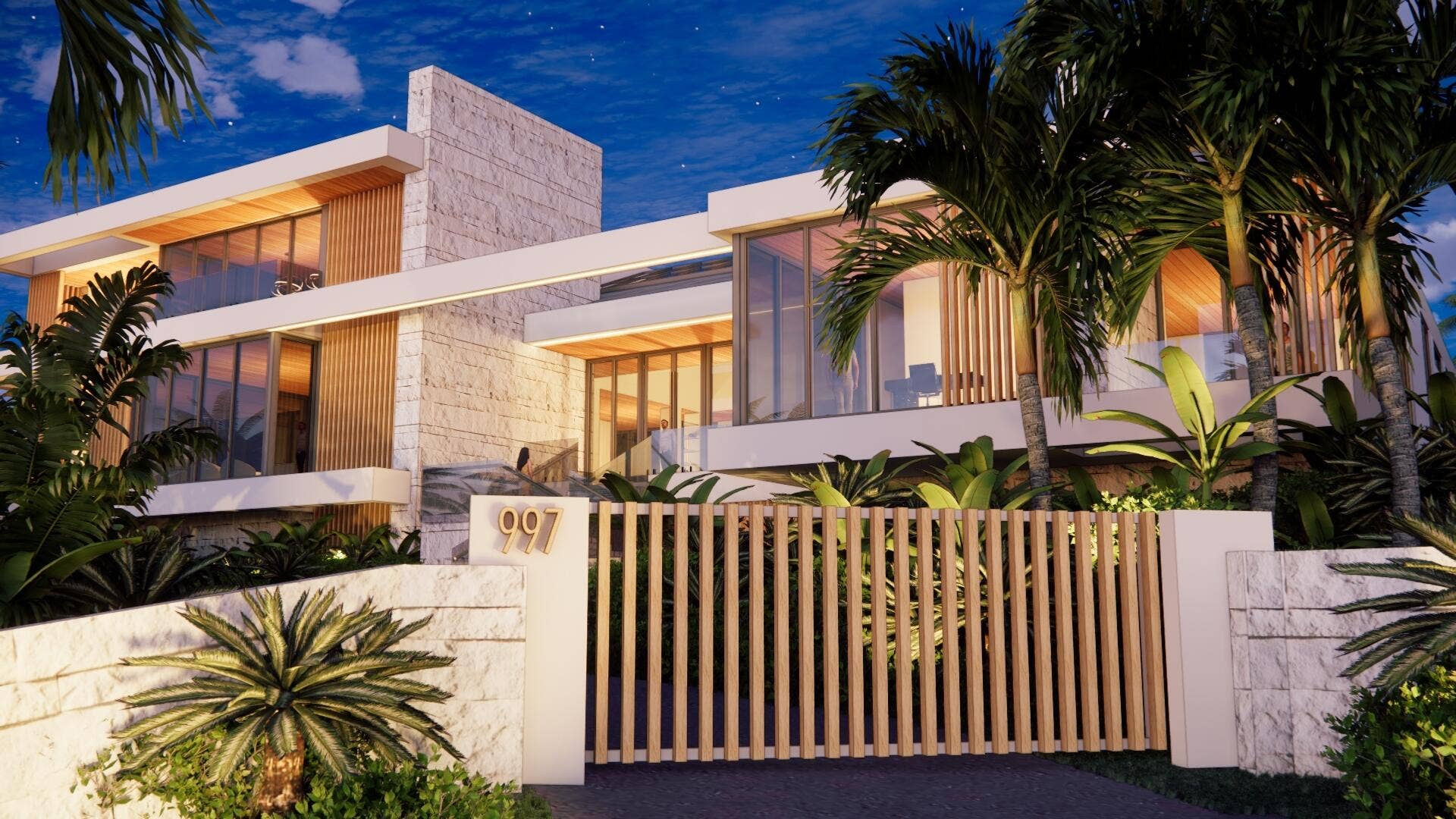 997 HILLSBORO MILE, Hillsboro Beach, FL 33062 South Front Evening