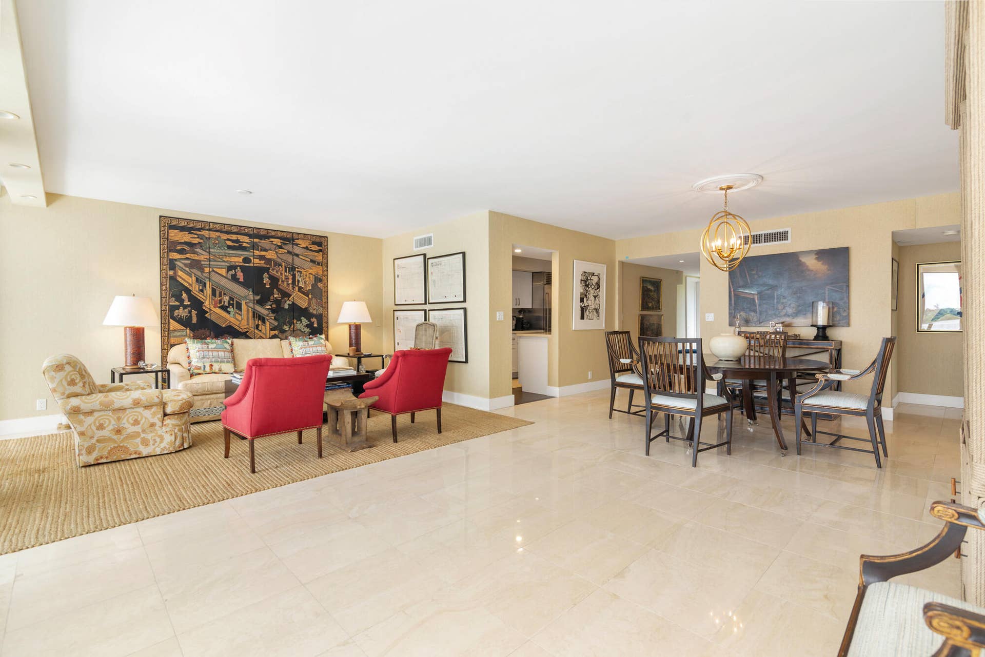 2784 S OCEAN Boulevard, #301E, Palm Beach, Palm Beach, FL 33480 living into kitchen