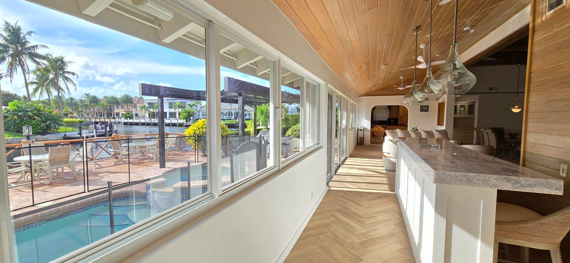 4011 NE 27th Terrace, Lighthouse Point, FL 33064 Just outside sunroof door water views