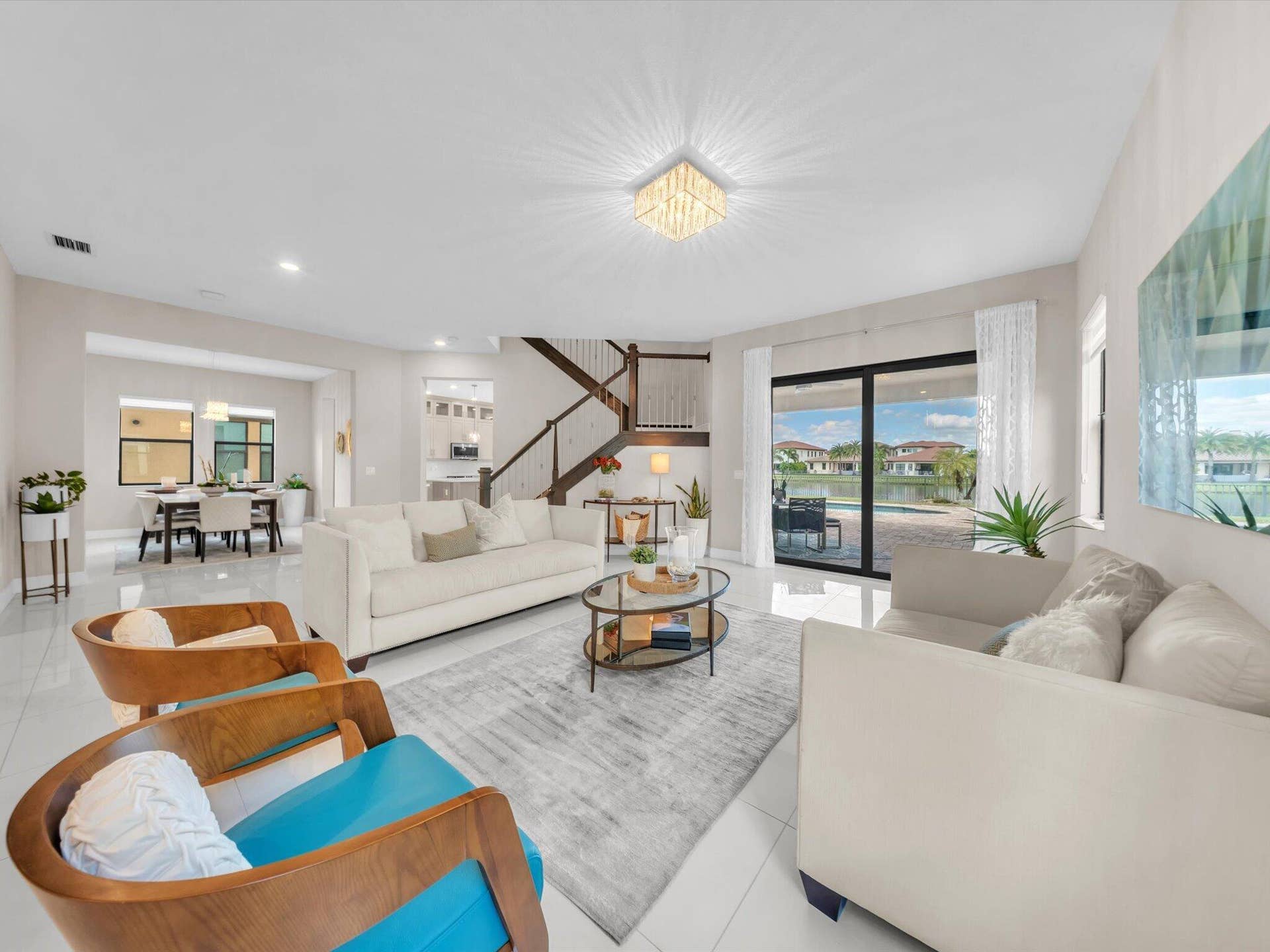 11965 S BAYPOINT Circle, Parkland, FL 33076 Living room with a view to the pool