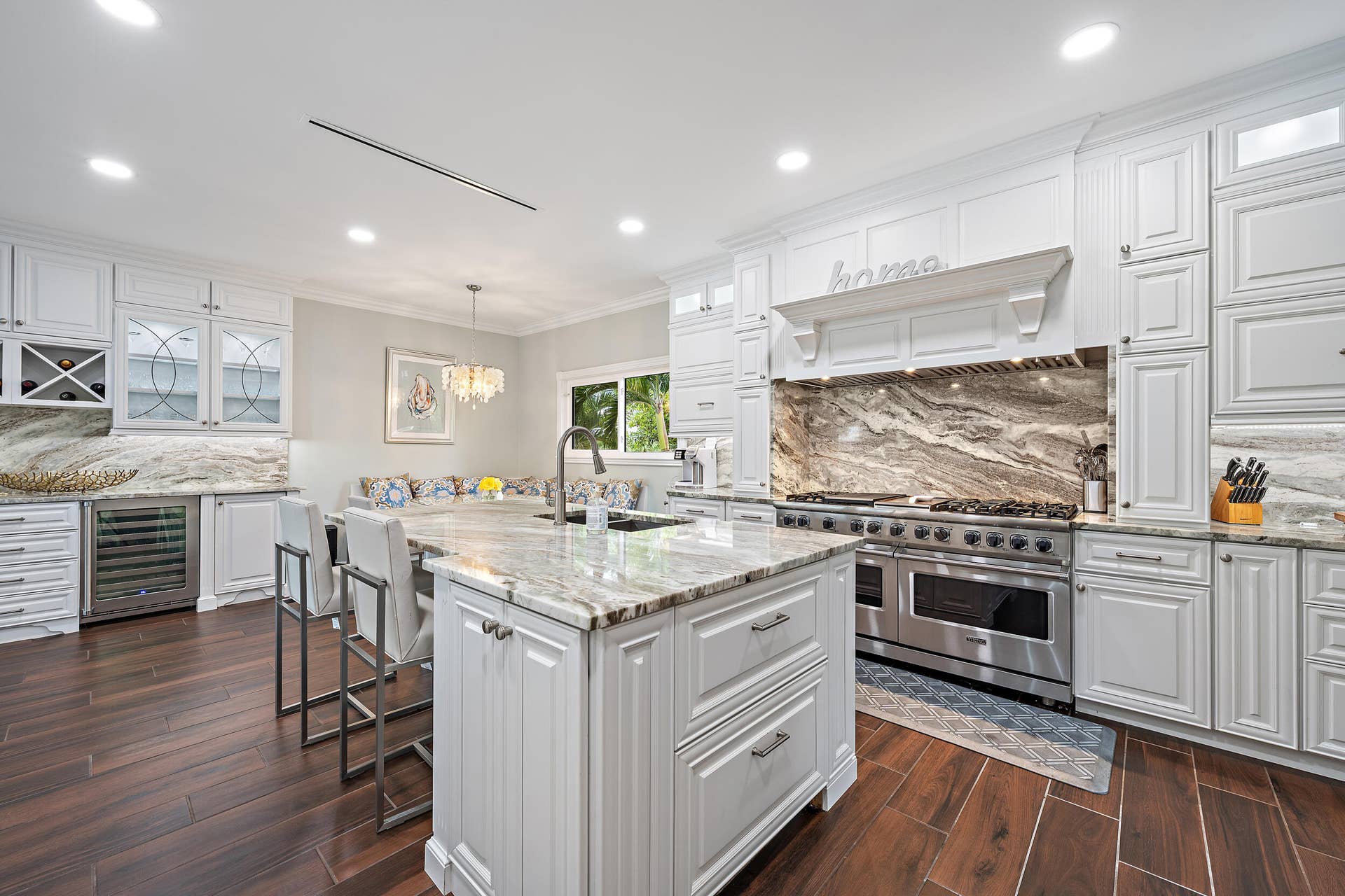 Double Gas Cooktop and Range, Wine Fridge