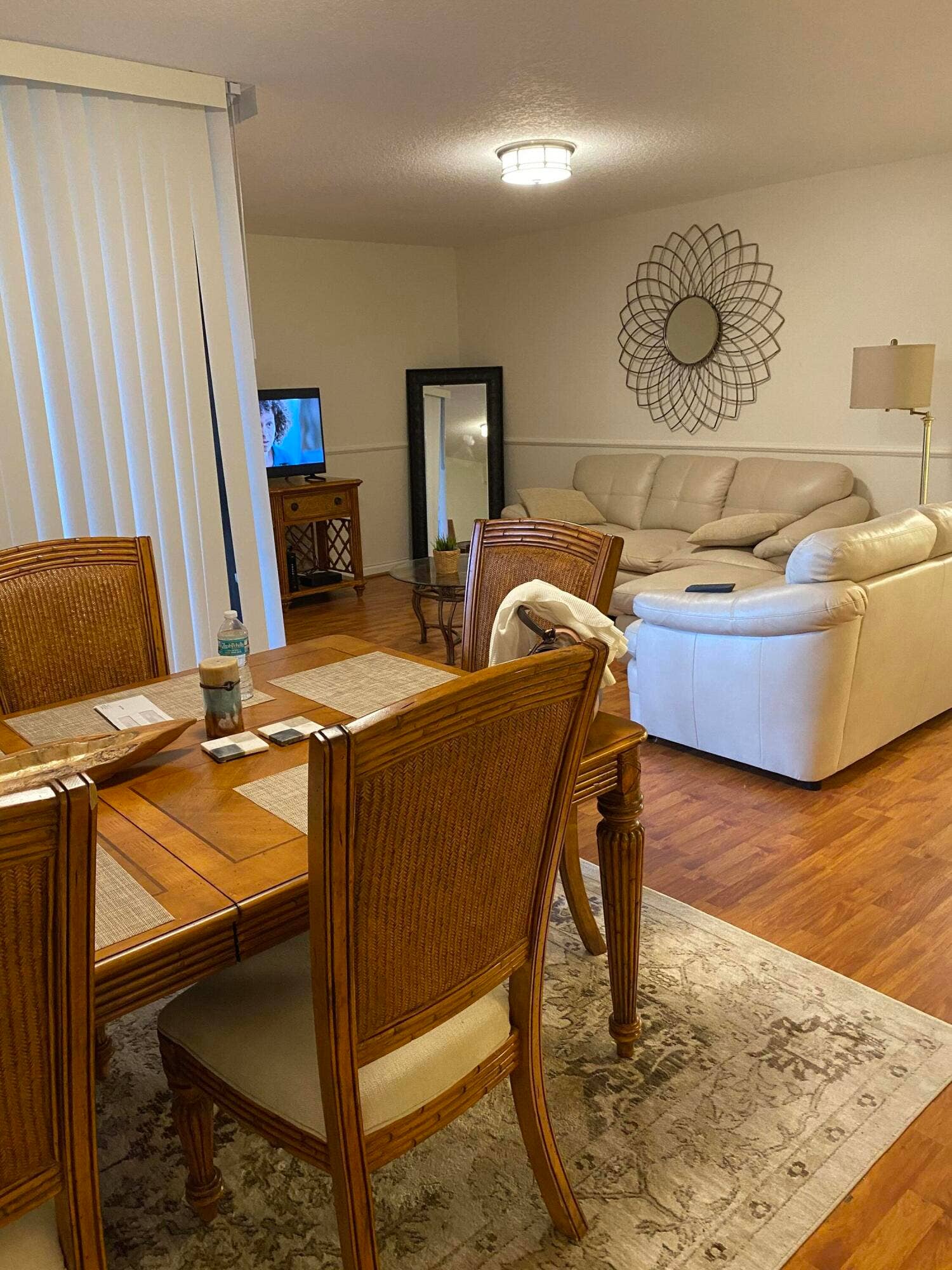 Wood-finish flooring throughout