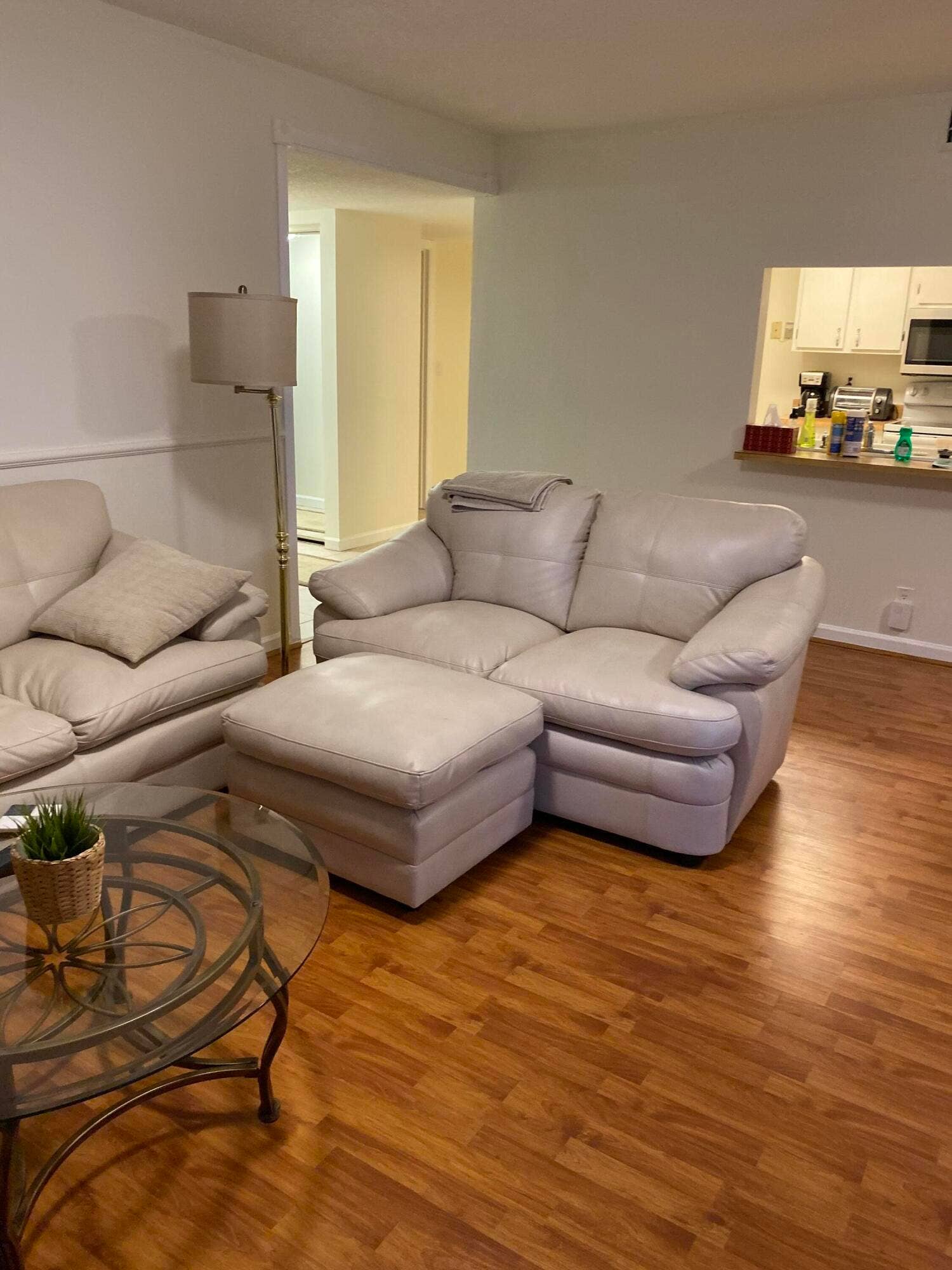 Wood-finish flooring throughout