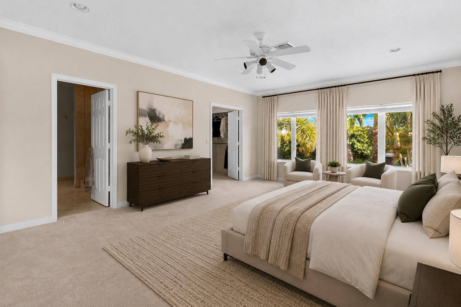 Virtually Staged Primary Suite