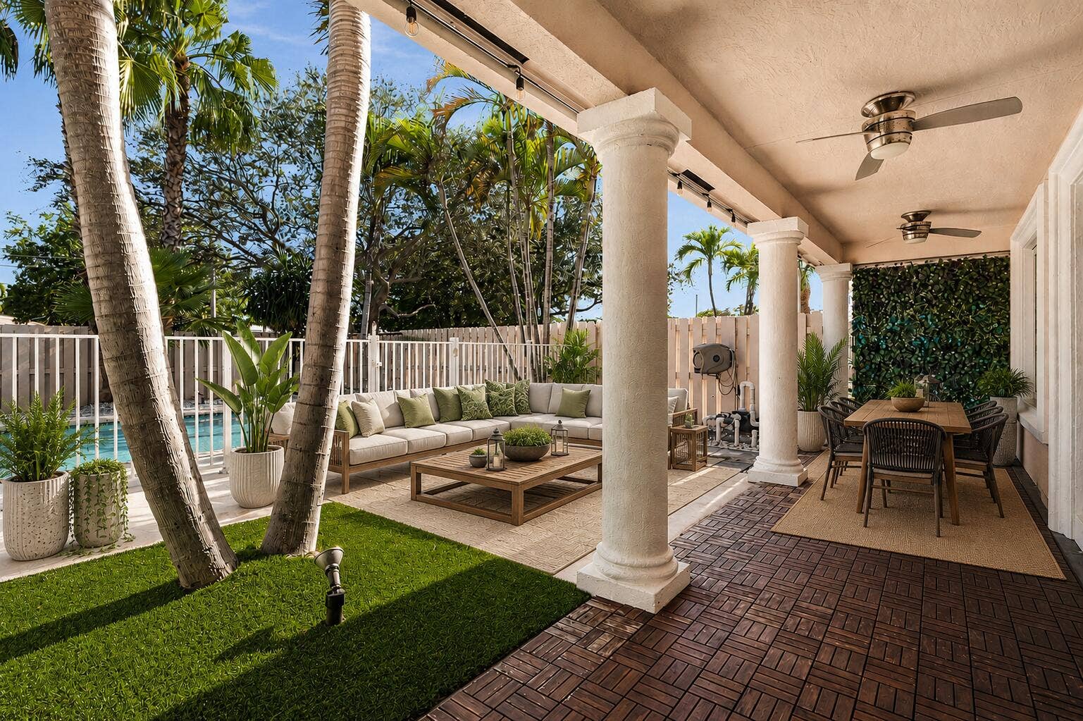 Virtually Staged Backyard and Patio
