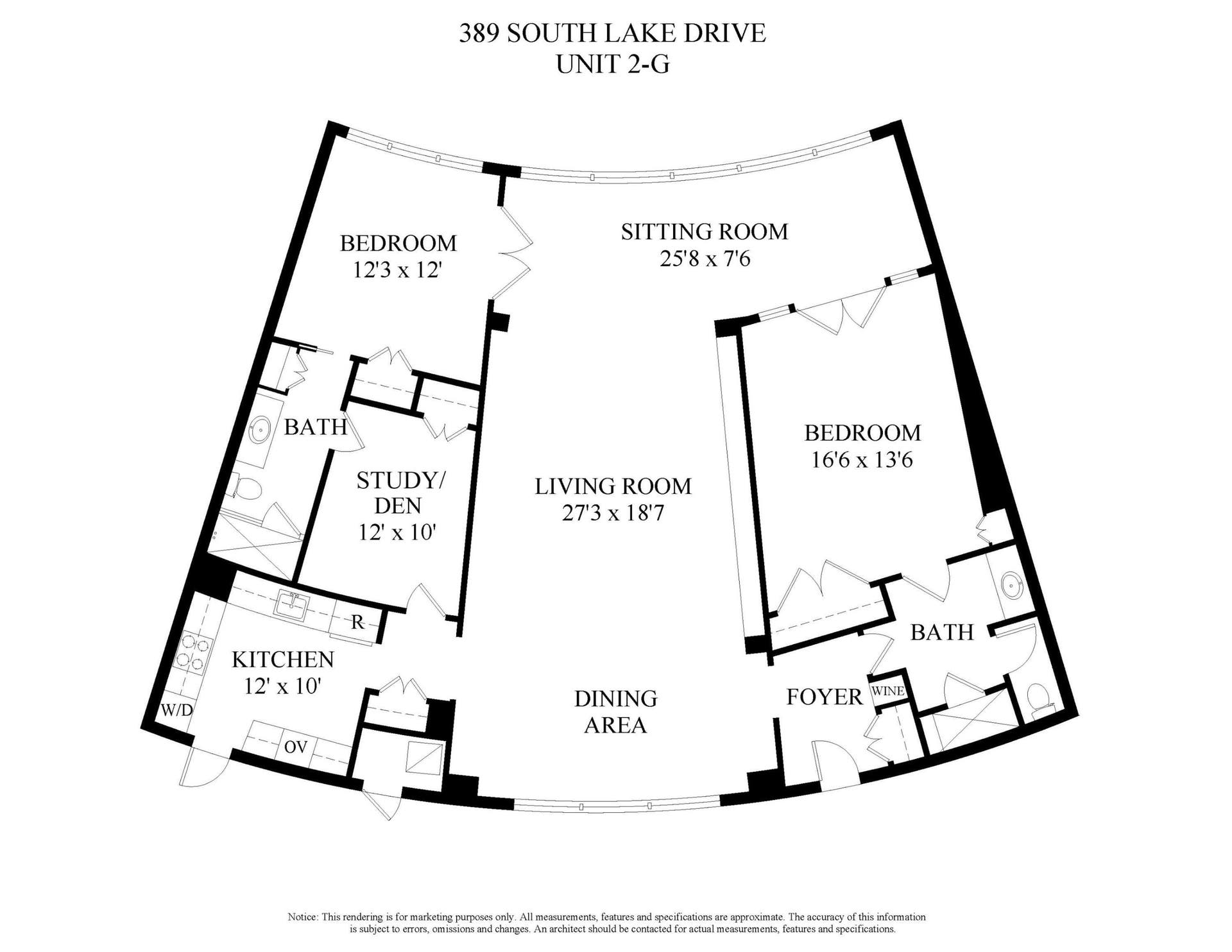 389 S Lake Drive, #2g, Palm Beach, FL 33480 2G Floor Plan
