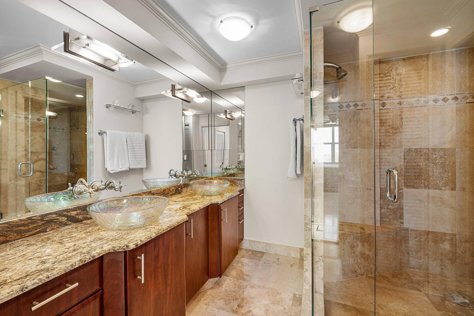 4505 S Ocean Boulevard, #1008, Highland Beach, FL 33487 Dual sinks and large walk in shower in the main bathroom