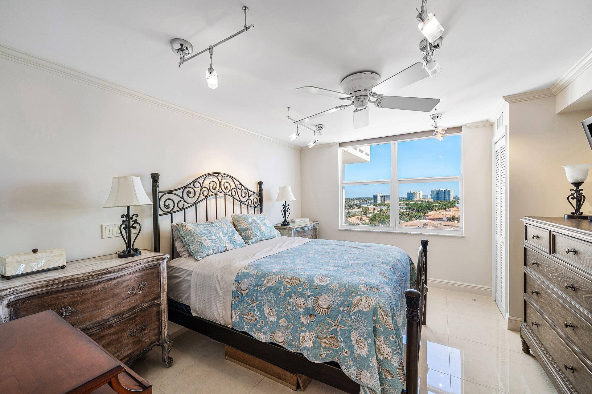 4505 S Ocean Boulevard, #1008, Highland Beach, FL 33487 Main bedroom with direct Ocean, city and coastline views