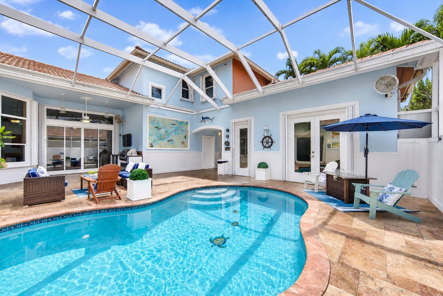 11950 NW 3RD Drive, Coral Springs, FL 33071 Sunny Coastal Screened Pool Courtyard