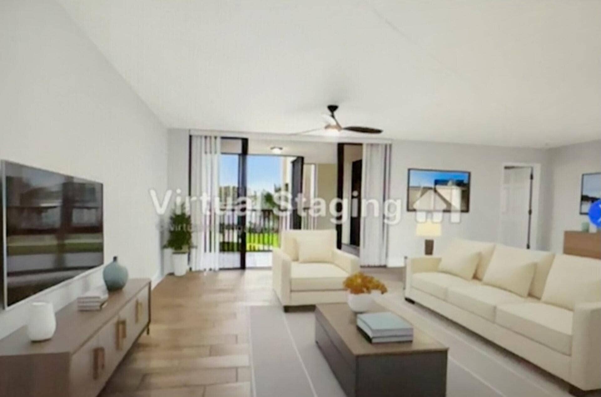 living room - virtually staged