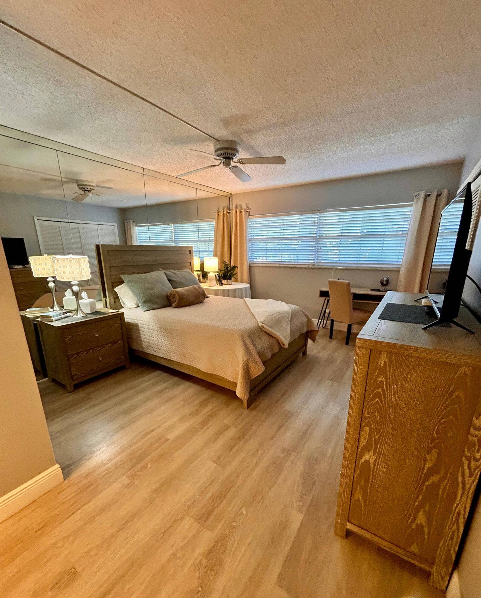 Both bedrooms have ceiling fans