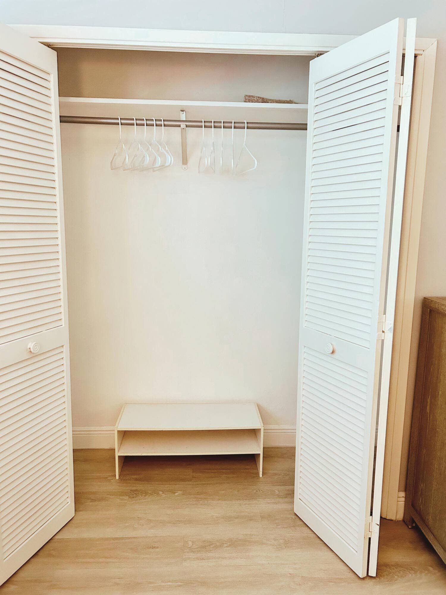 There are 2 closets in the primary bedroom