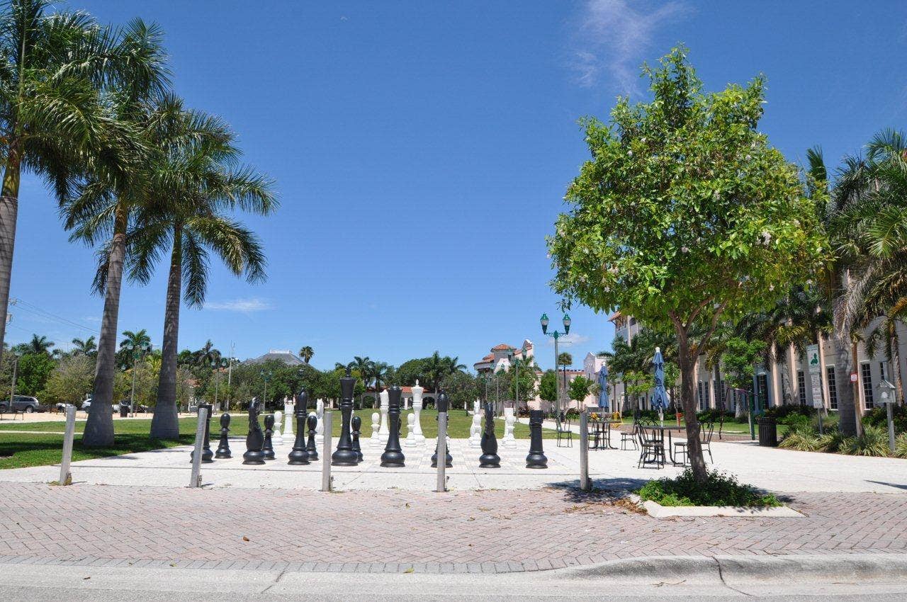 Downtown Delray Beach Giant Chess game
