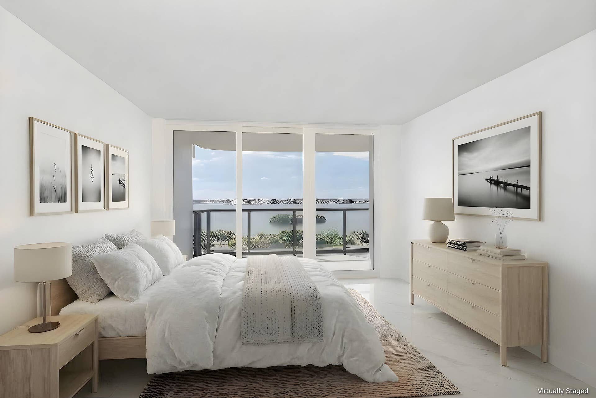 Virtually Staged Guest Room with wall