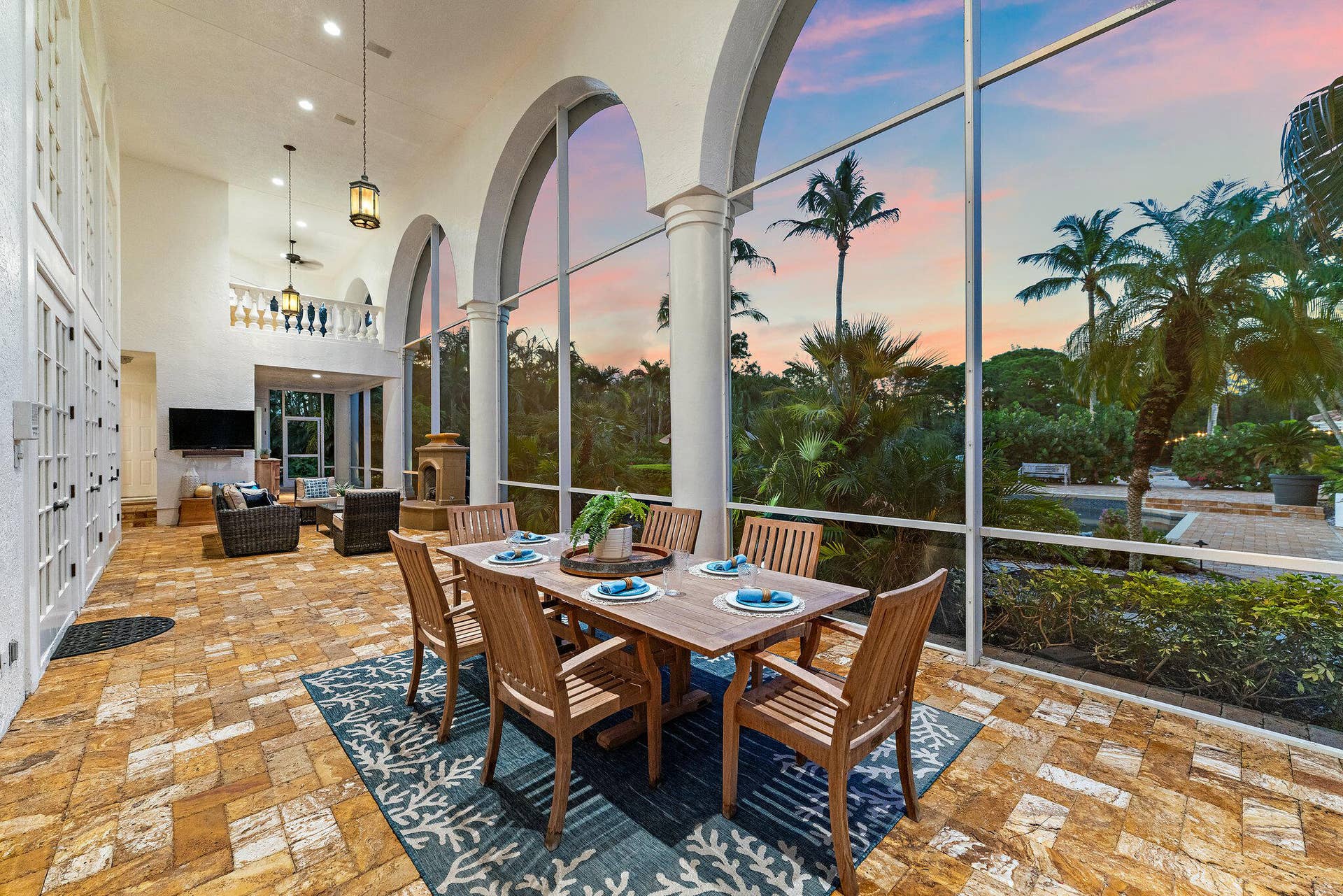 2584 SE Ranch Acres Circle, Jupiter, FL 33478 Covered Balcony at Dusk