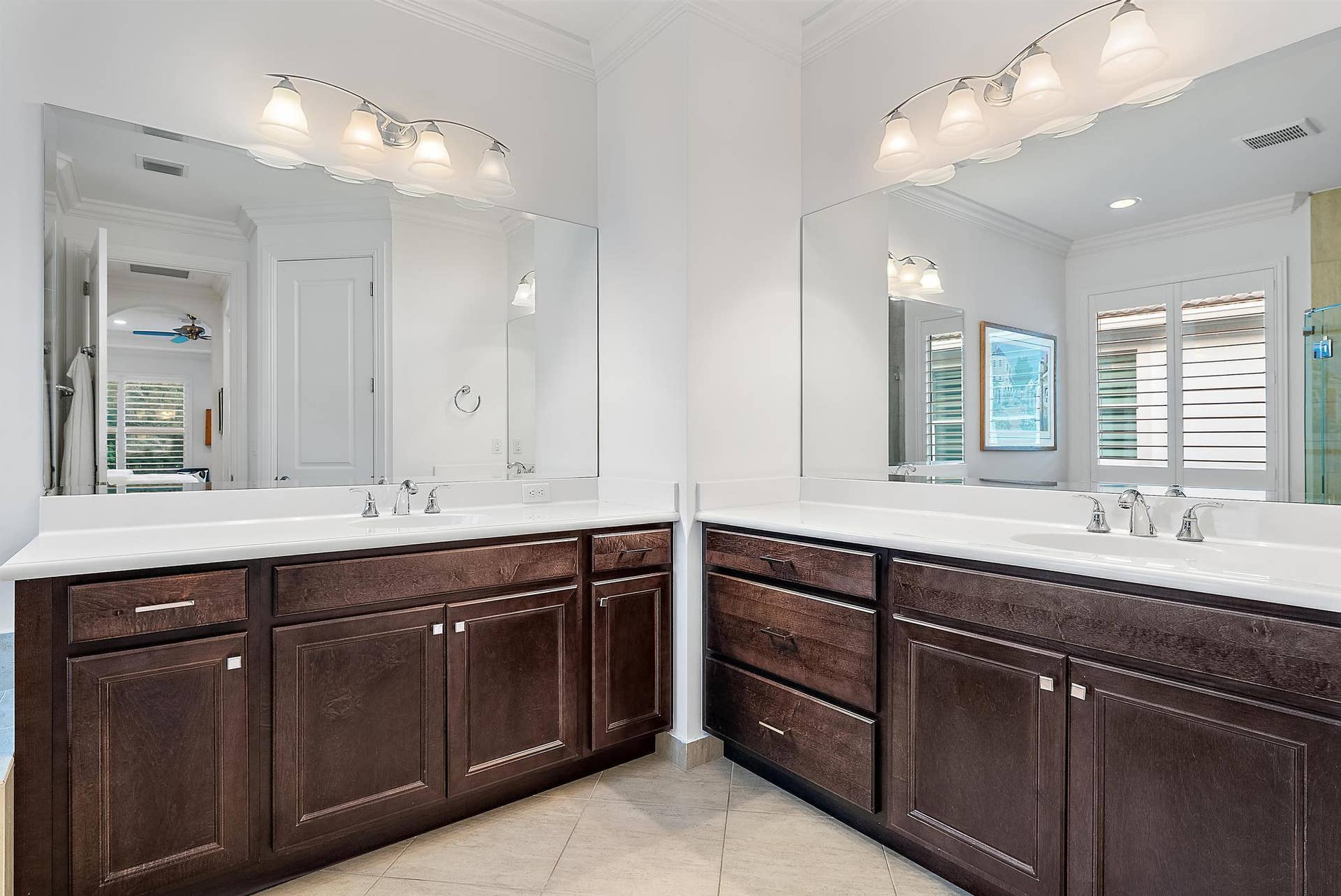 Primary bathroom with dual sinks