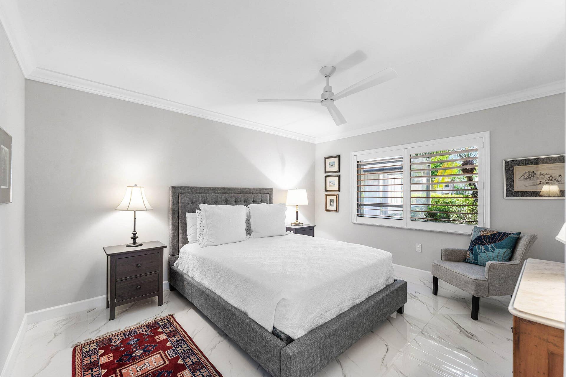 12 Stratford Drive E, #A, Boynton Beach, FL 33436 White tiled flooring with subtle veining