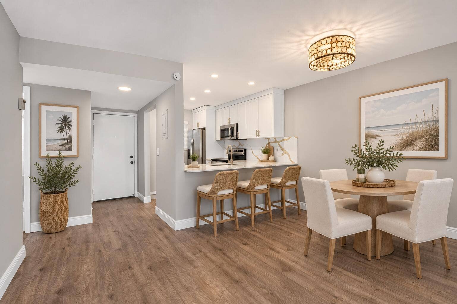 163 LAKE EVELYN Drive, West Palm Beach, FL 33411 Virtually Staged Dinning Area and Kitche