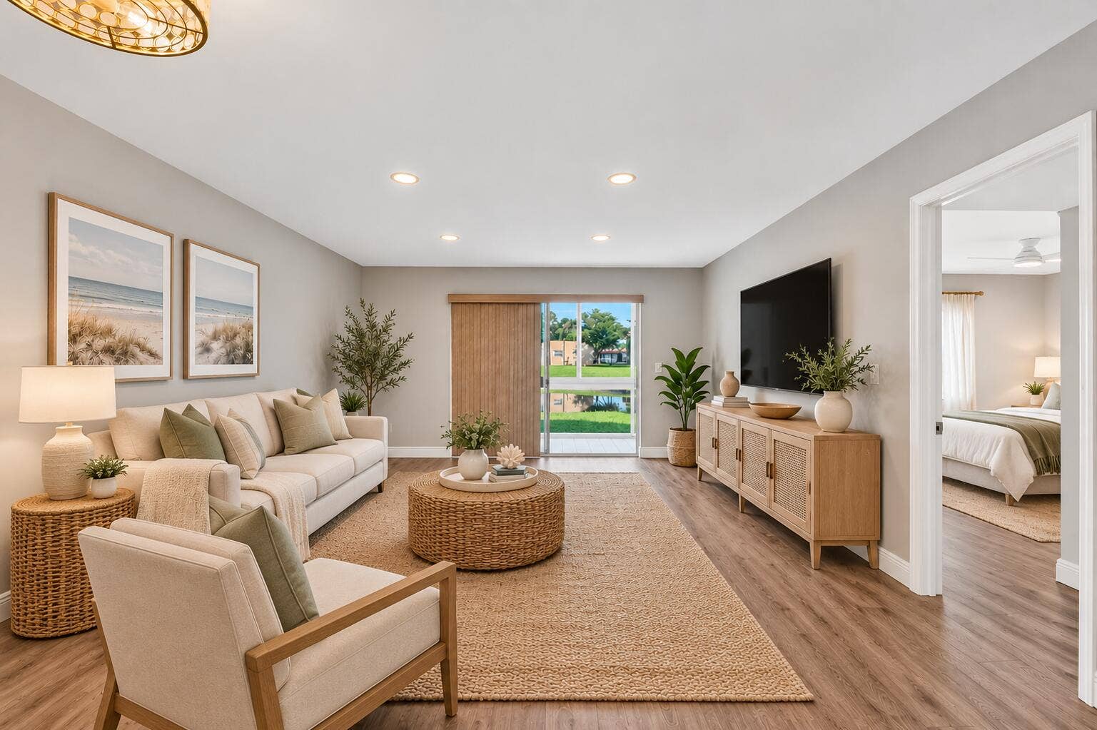163 LAKE EVELYN Drive, West Palm Beach, FL 33411 Vurtually Staged Living Room- Lake Evely