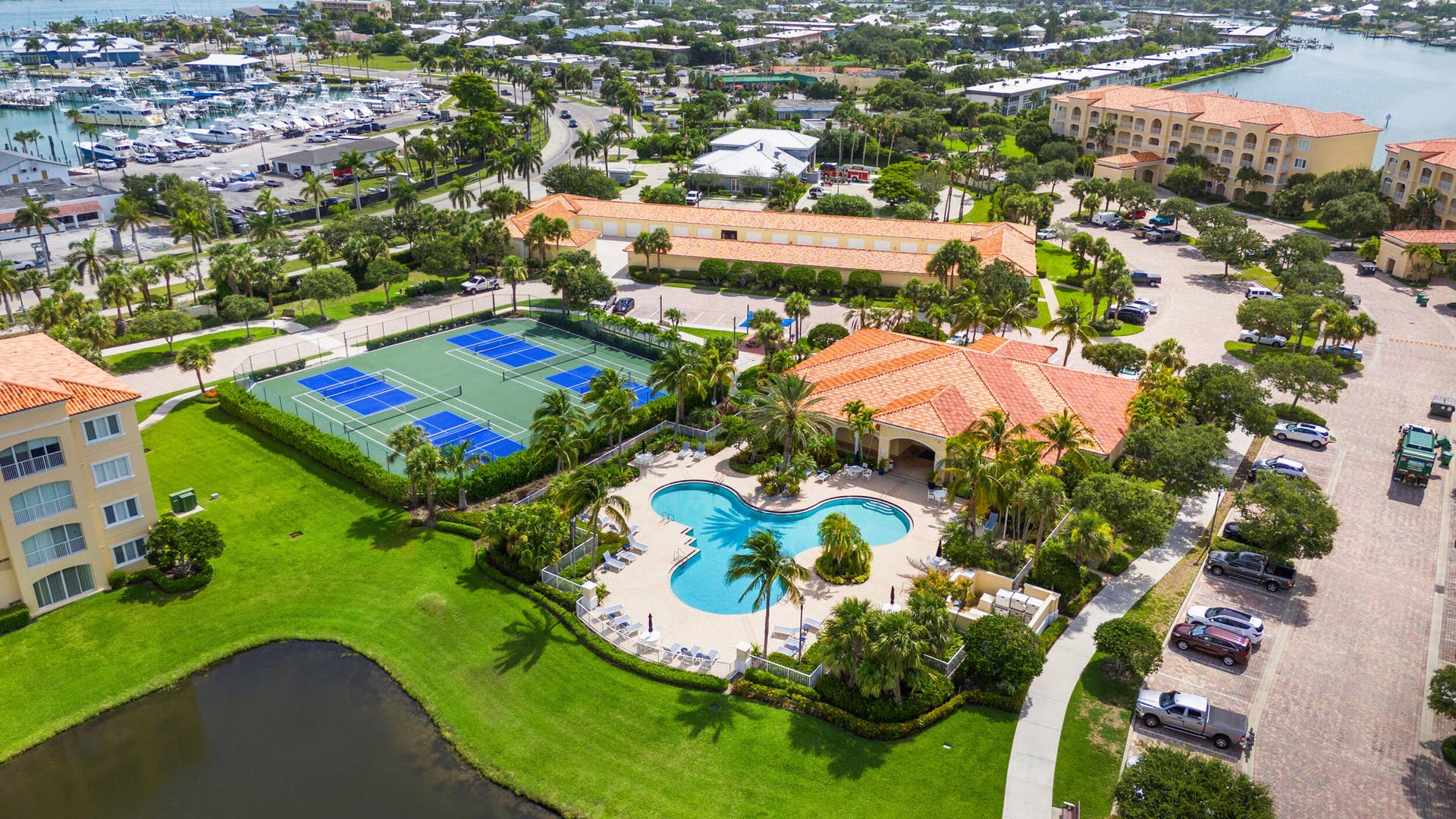 Aerial view of amenities