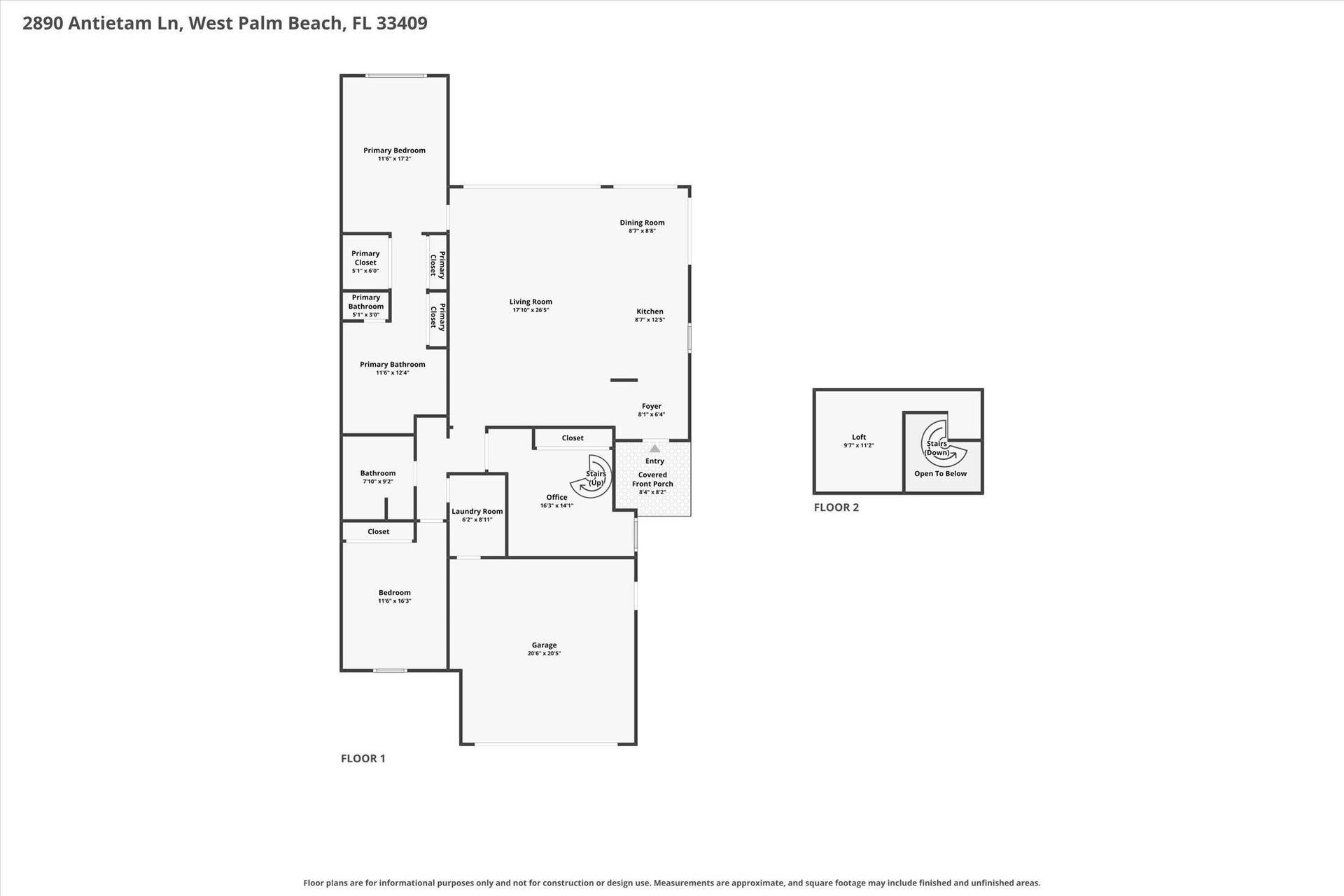 2890 ANTIETAM Lane, West Palm Beach, FL 33409 Floor Plan