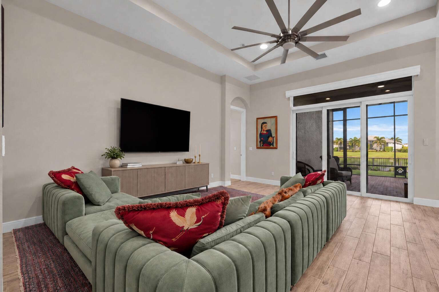 Sage Sectional Living Room with Patio Vi