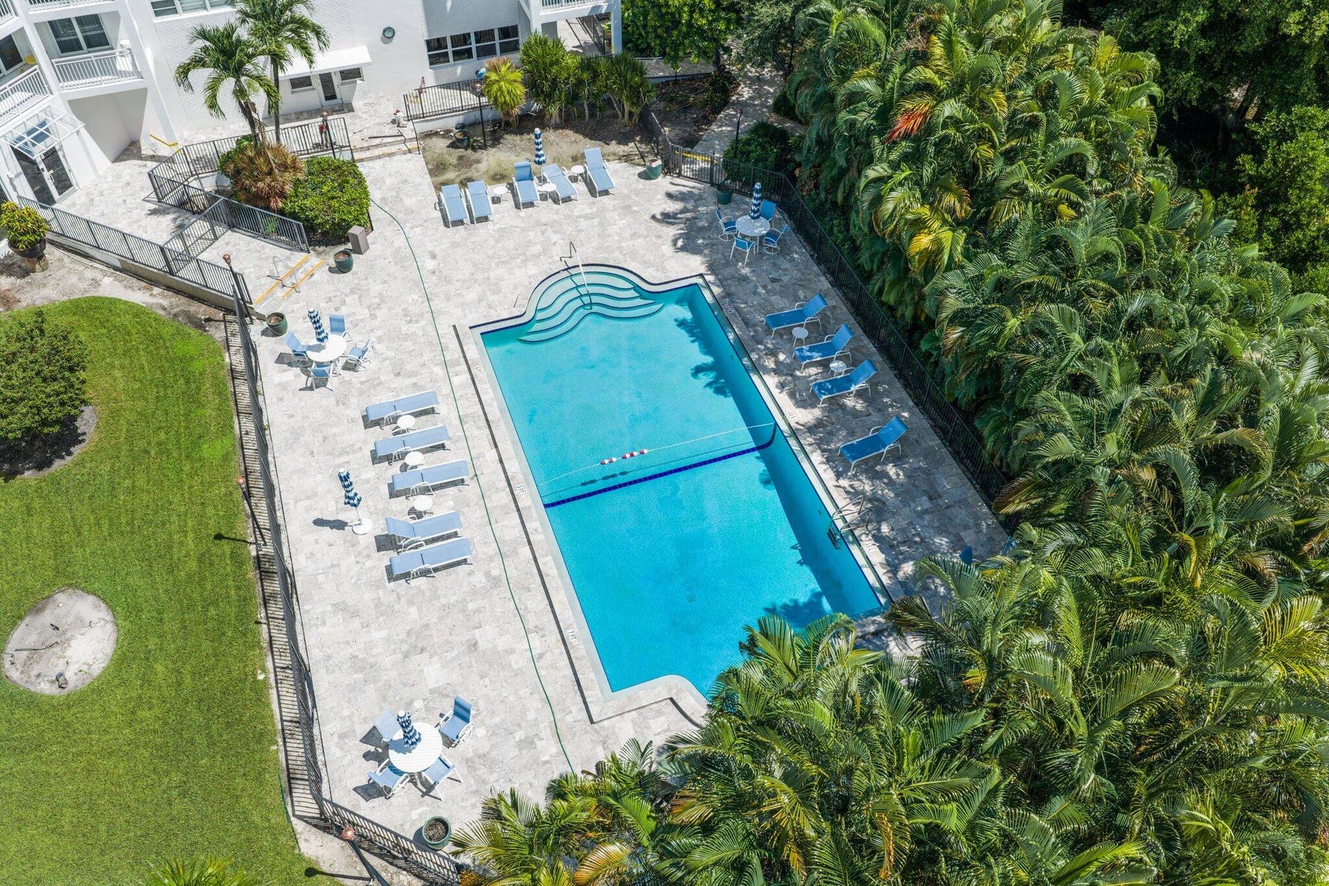 Large, heated, saltwater swimming pool overlooking the Intracoastal Waterway