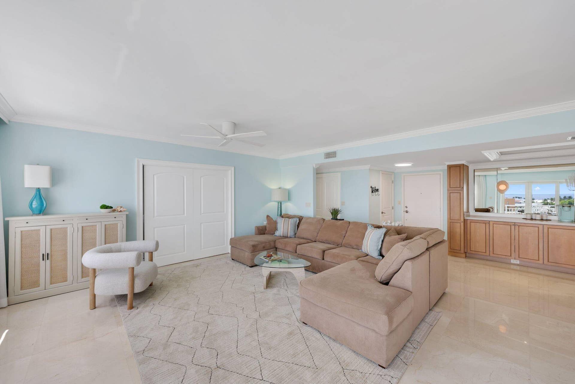 Bathed in natural light, this beautifully updated 3 bedroom 3 bath residence captures sweeping Intracoastal and ocean view from it's elevated penthouse setting.