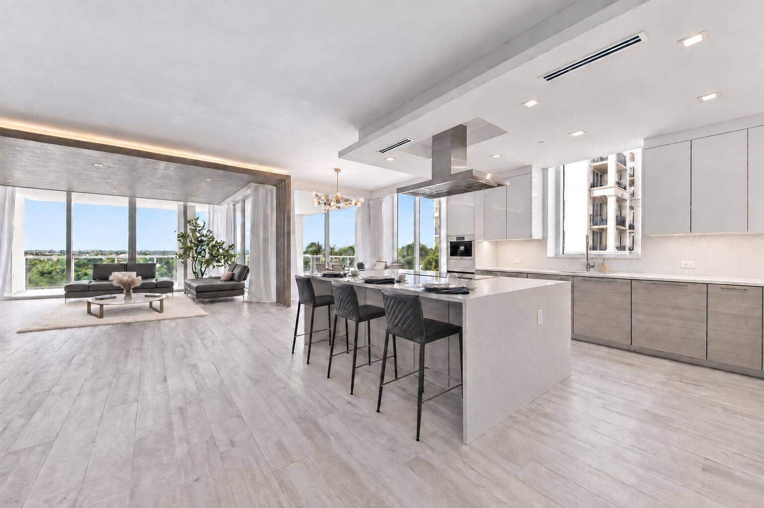 Open Kitchen with bar seating