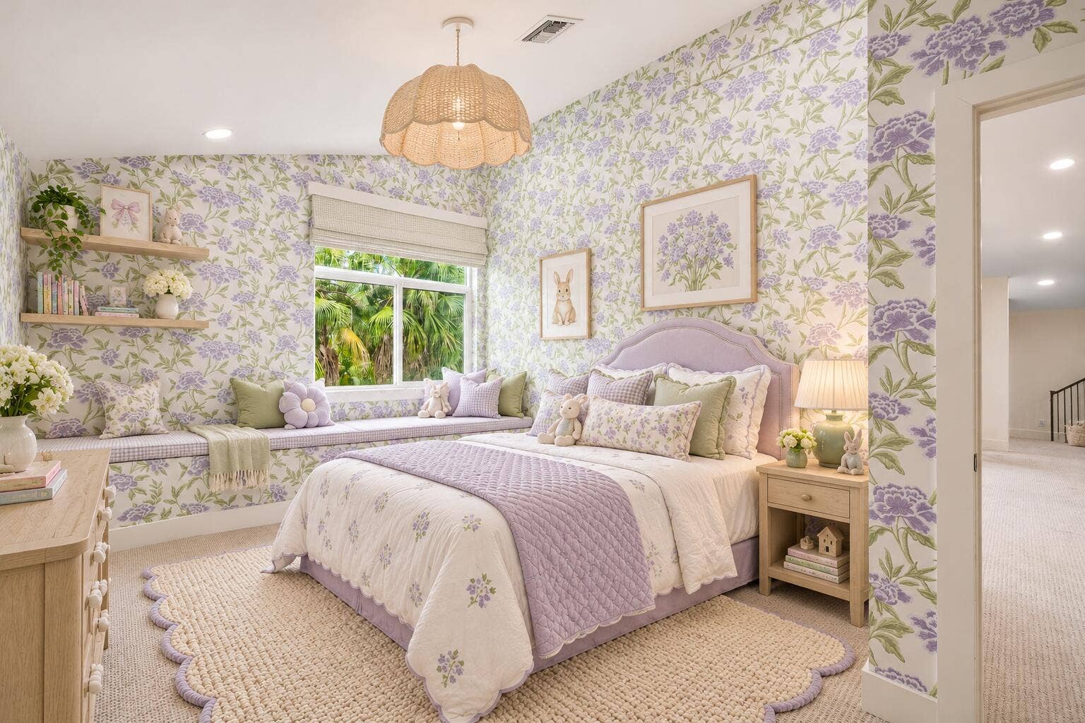 4356 Kasso Circle, Boca Raton, FL 33487 Lavender Floral Bunny Bedroom