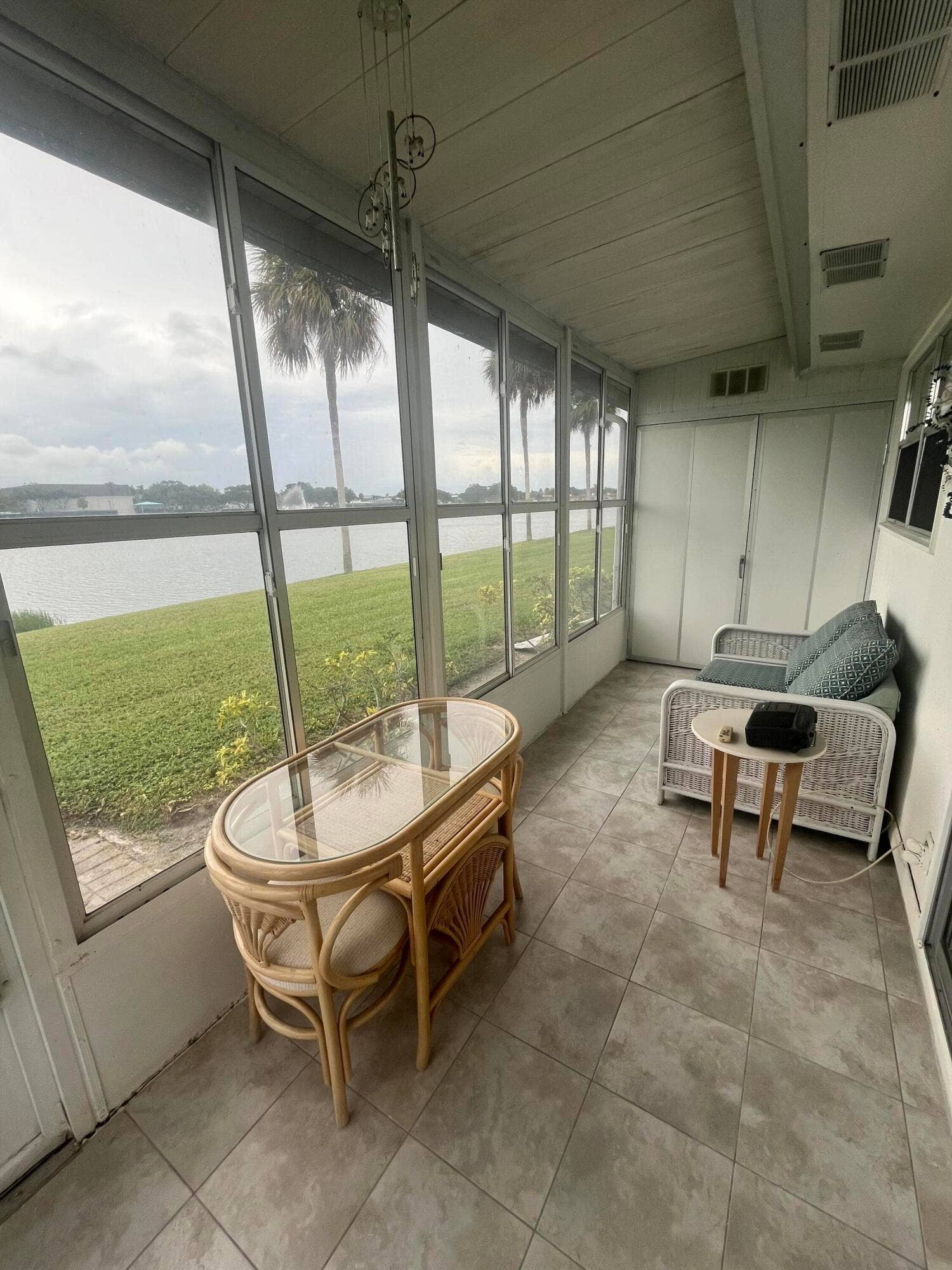 enclosed with tiled flooring