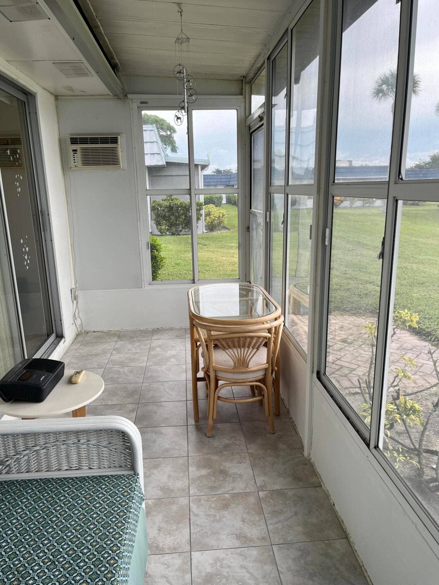 window a/c on your enclosed patio