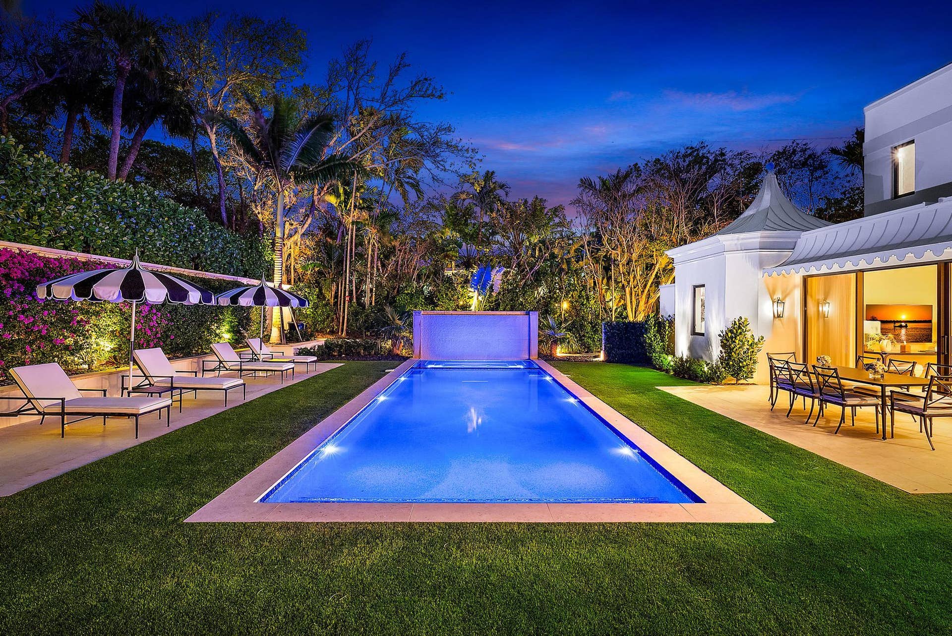 150 El Vedado Road, Palm Beach, FL 33480 Twilight Pool