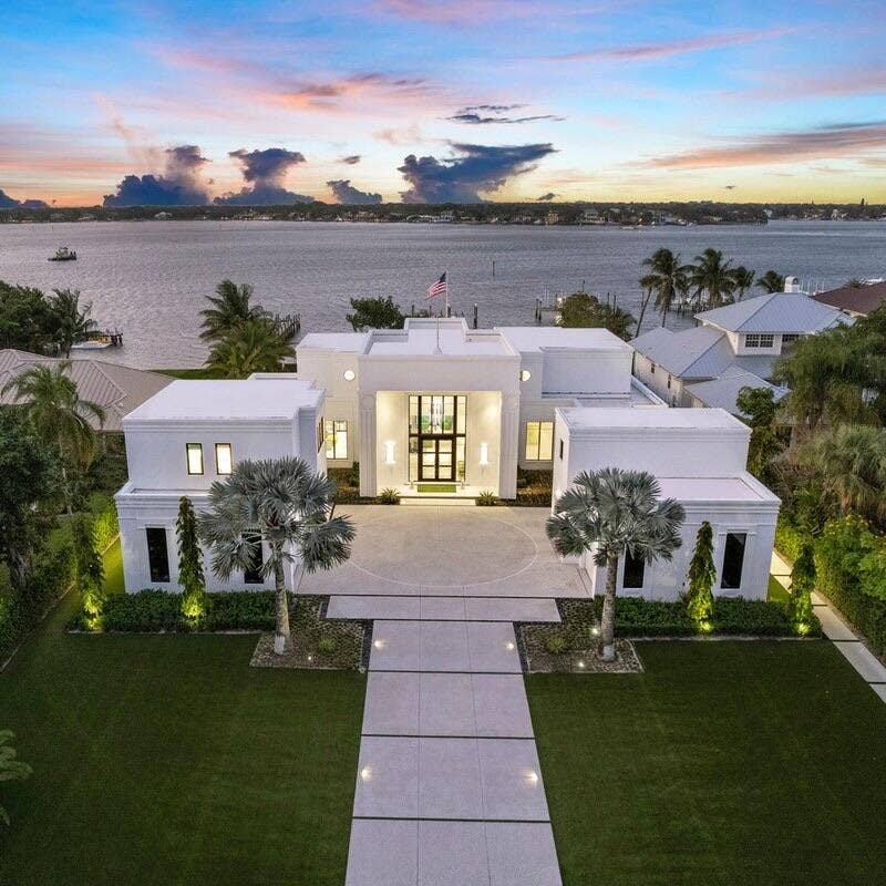 Aerial at sunset
