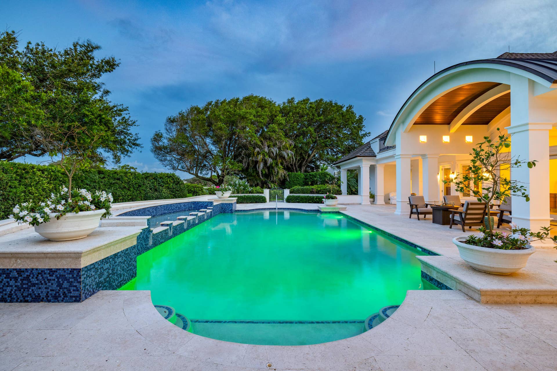 17965 SE VILLAGE Circle, Tequesta, FL 33469 Pool Twilight