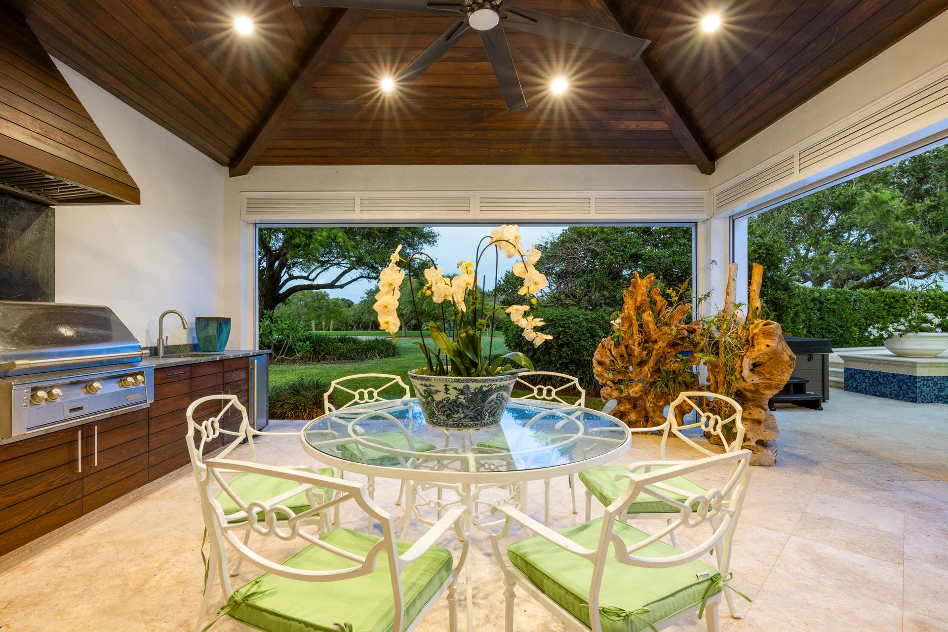 17965 SE VILLAGE Circle, Tequesta, FL 33469 Covered Loggia Twilight