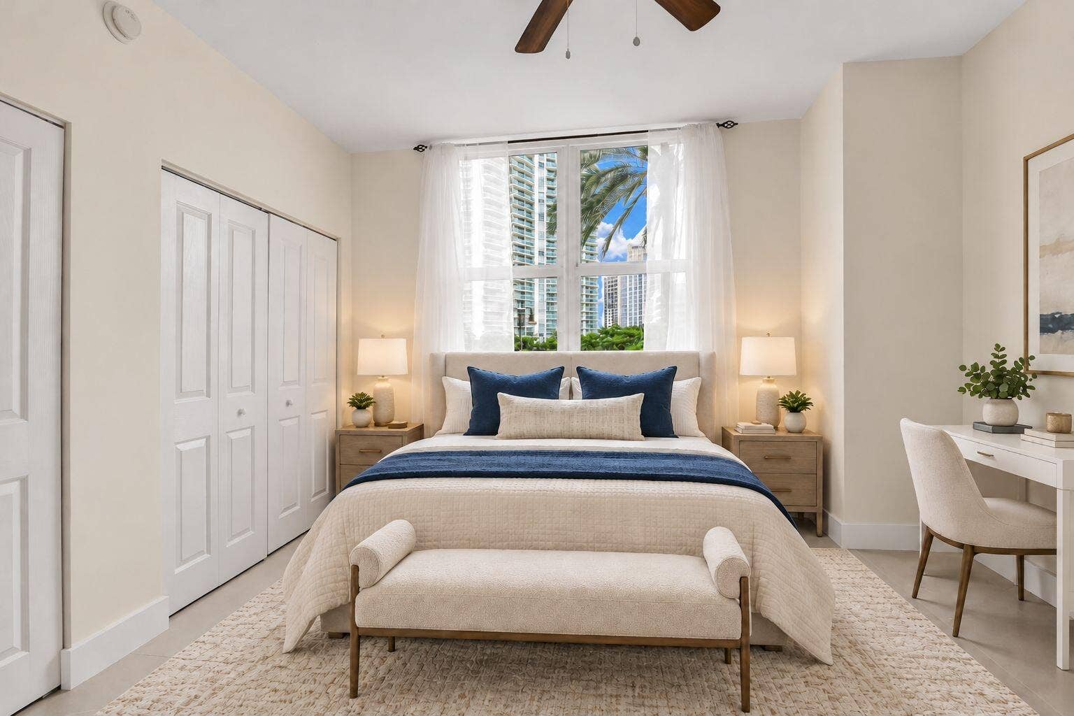 511 SE 5th Avenue, #703, Fort Lauderdale, Fort Lauderdale, FL 33301 Virtually Staged Guest bedroom