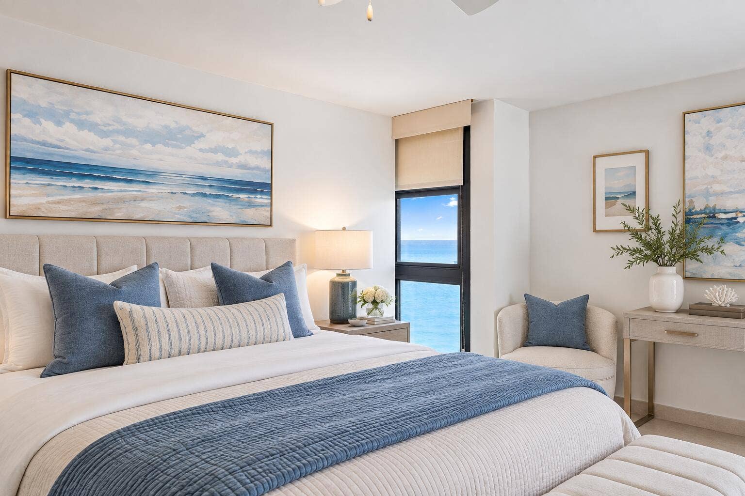 5510 N OCEAN Drive, #11B, Singer Island, FL 33404 Primary Suite - Virtually Staged
