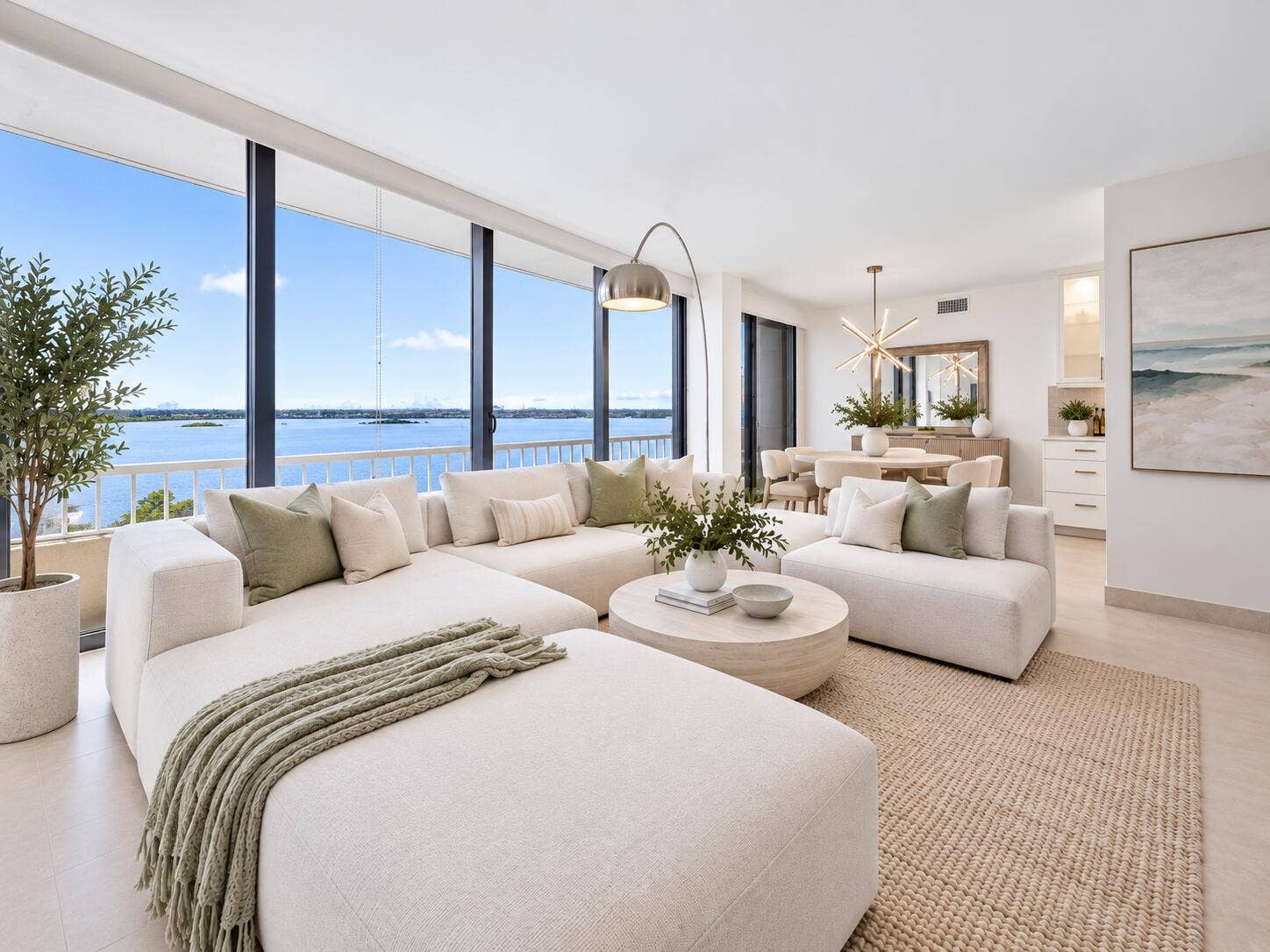 5510 N OCEAN Drive, #11B, Singer Island, FL 33404 Living & Dining - Virtually Staged